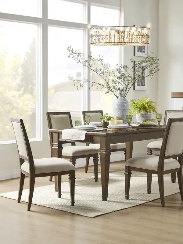 French-Inspired Solid Wood Carved Dining Table — product image 1