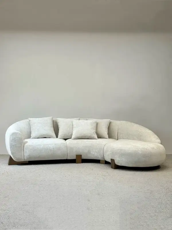 French-Inspired Mixed-Material Upholstered Sofa — product image 1