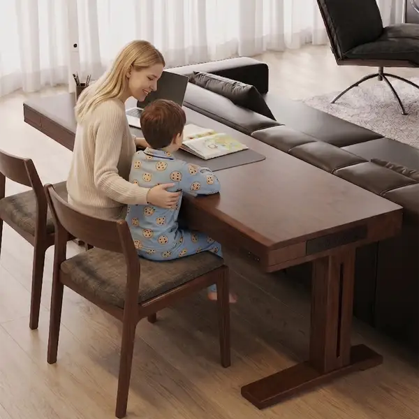 Modern Mixed-Material Adjustable Sofa — product image 1