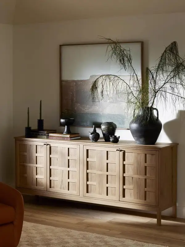 French-Inspired Mixed-Material Storage Sideboard — product image 1