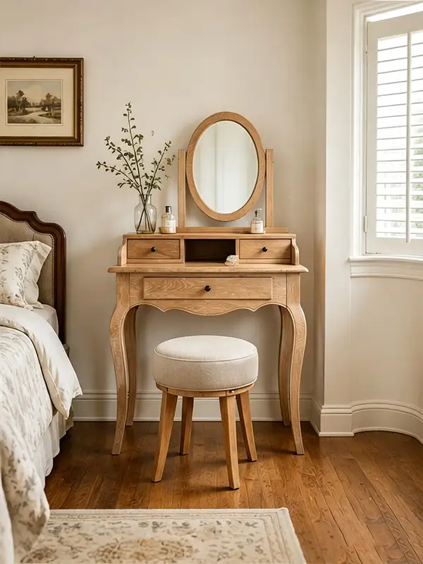 French-Inspired Solid Wood Dressing Table — product image 2