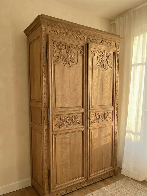 French-Inspired Solid Wood Carved Storage Cabinet — product image 3