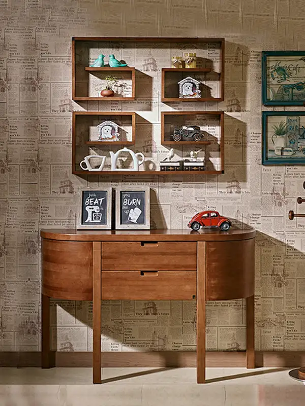 French-Inspired Solid Wood Storage Console Table — product image 1