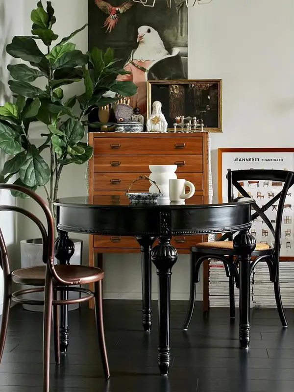 French-Inspired Solid Wood Round Dining Table — product image 1