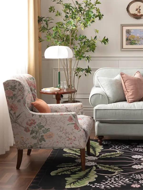 French-Inspired Mixed-Material Lounge Chair — product image 3