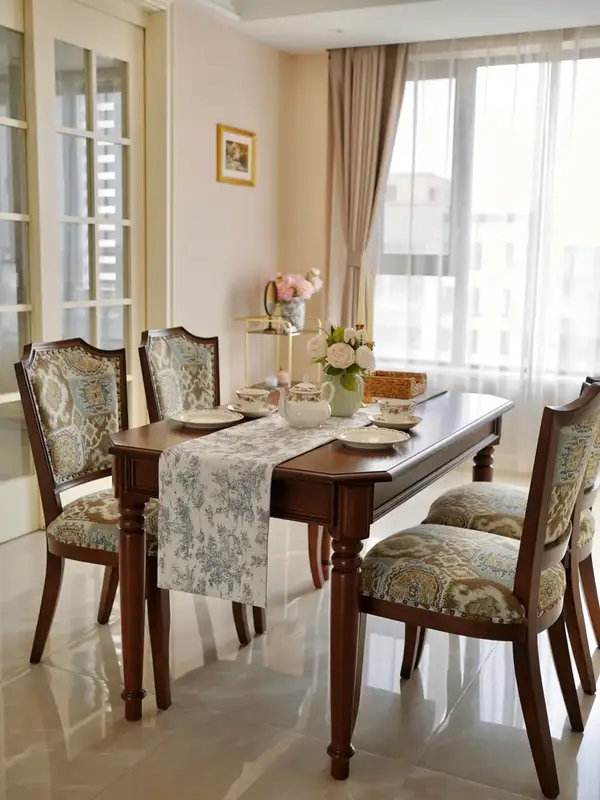 French-Inspired Solid Wood Dining Table — product image 1