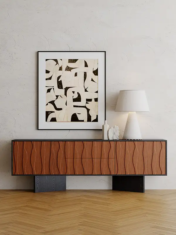French-Inspired Solid Wood Storage TV Unit — product image 1
