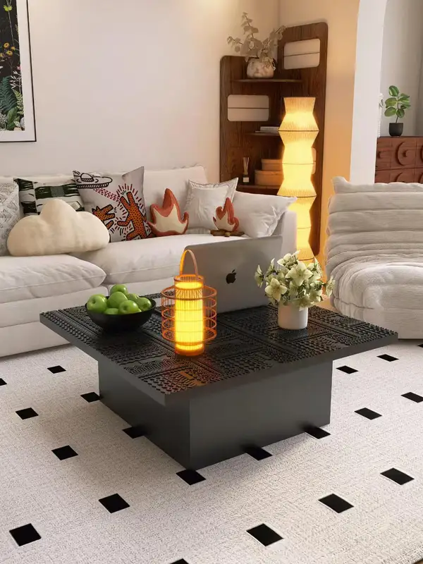 Vintage-Inspired Solid Wood Carved Coffee Table — product image 2