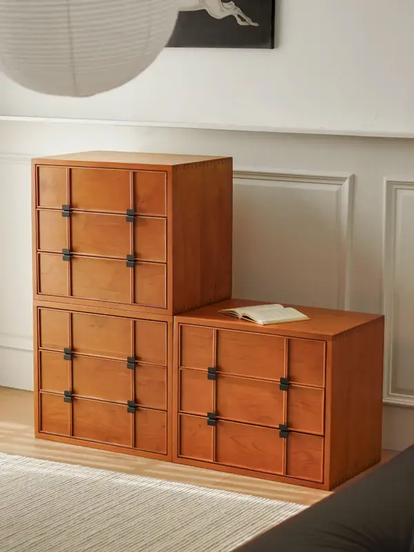 French-Inspired Mixed-Material Storage Bedside Table — product image 1