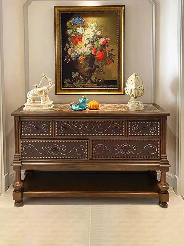 French-Inspired Solid Wood Storage Hallway Cabinet — product image 1