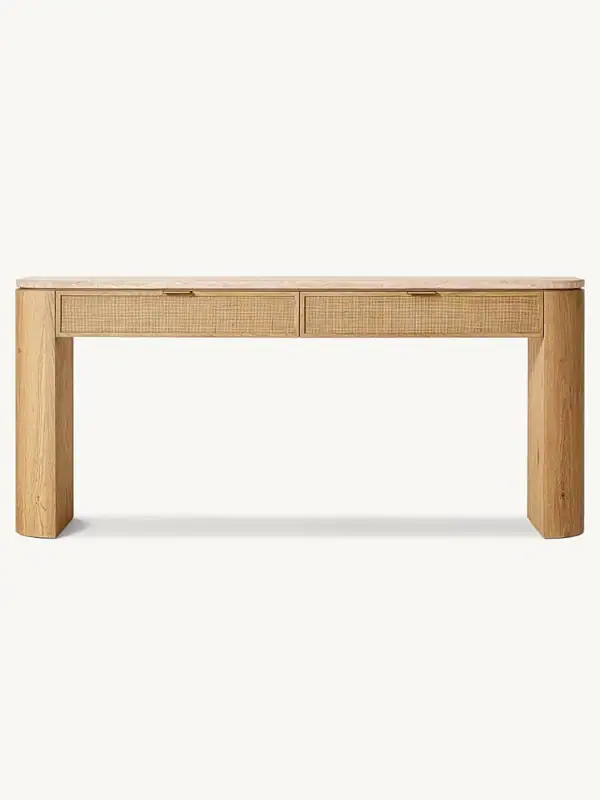 American Country Oak Storage Console Table — product image 2