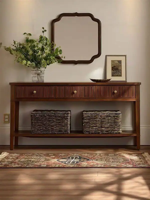 American Country Solid Wood Storage Hallway Cabinet — product image 3