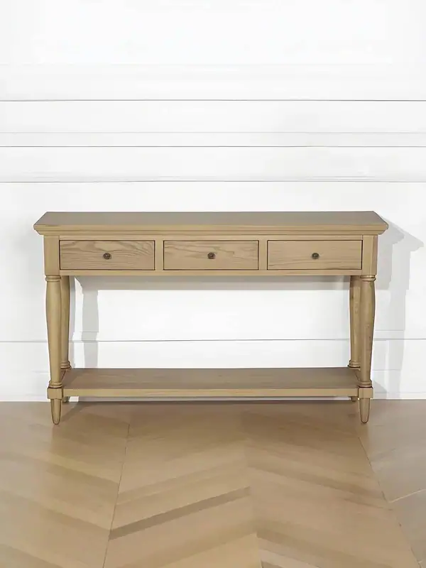 American-Style Oak Storage Console Table — product image 4