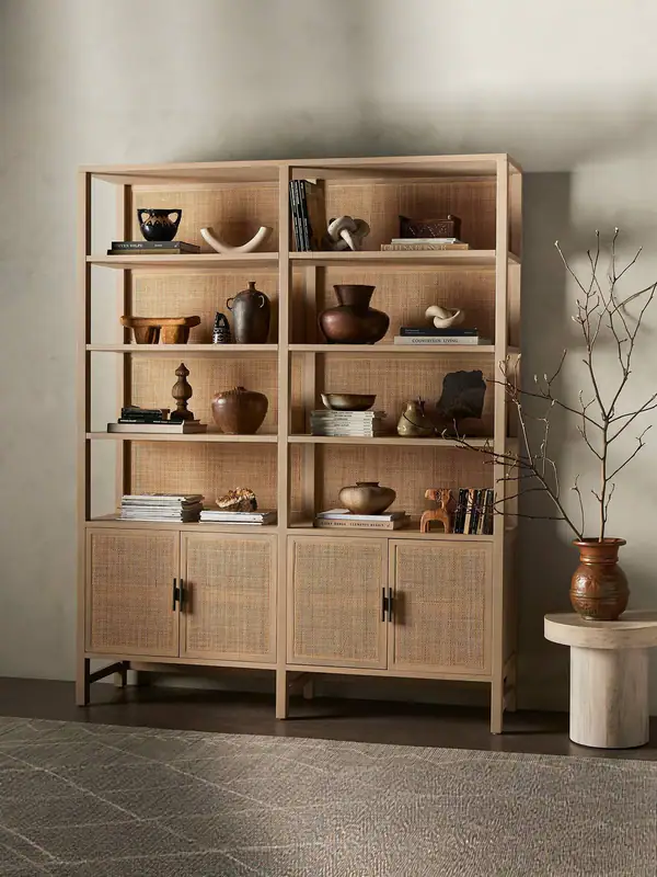 American Country Cane-Front Bookcase — product image 1