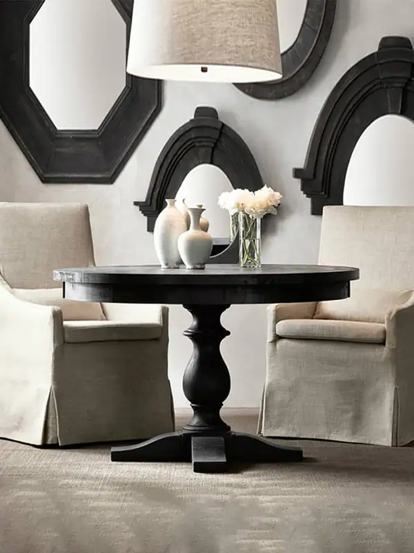 American-Style Wood Round Dining Table — product image 2