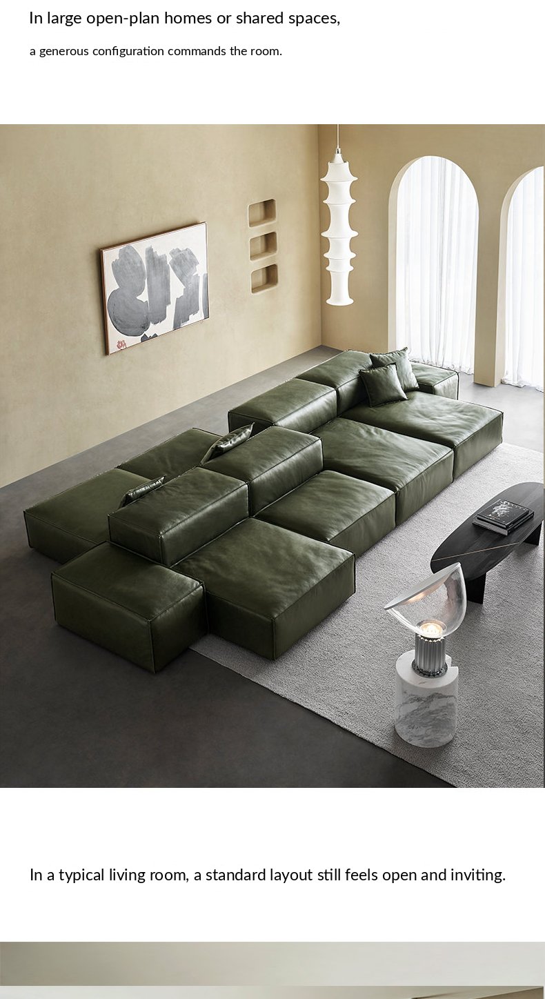 David Leather Ottoman – Vintage Green — image 14