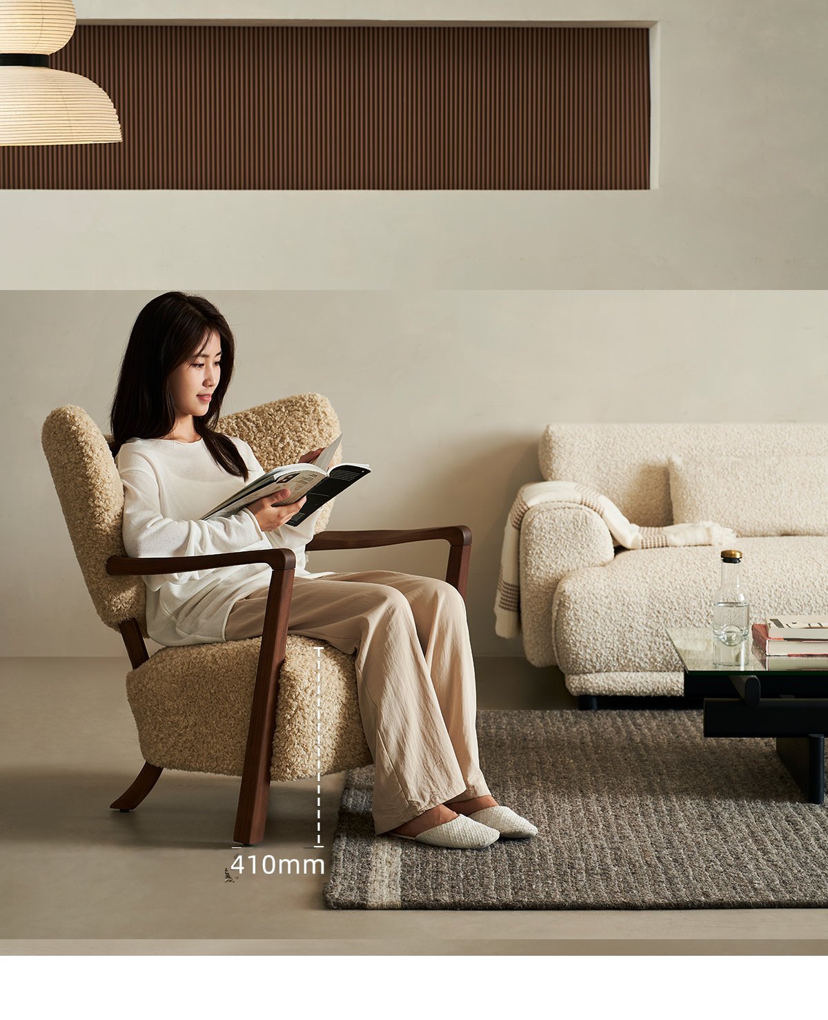 Black Walnut Ottoman – Beige Taupe — image 23