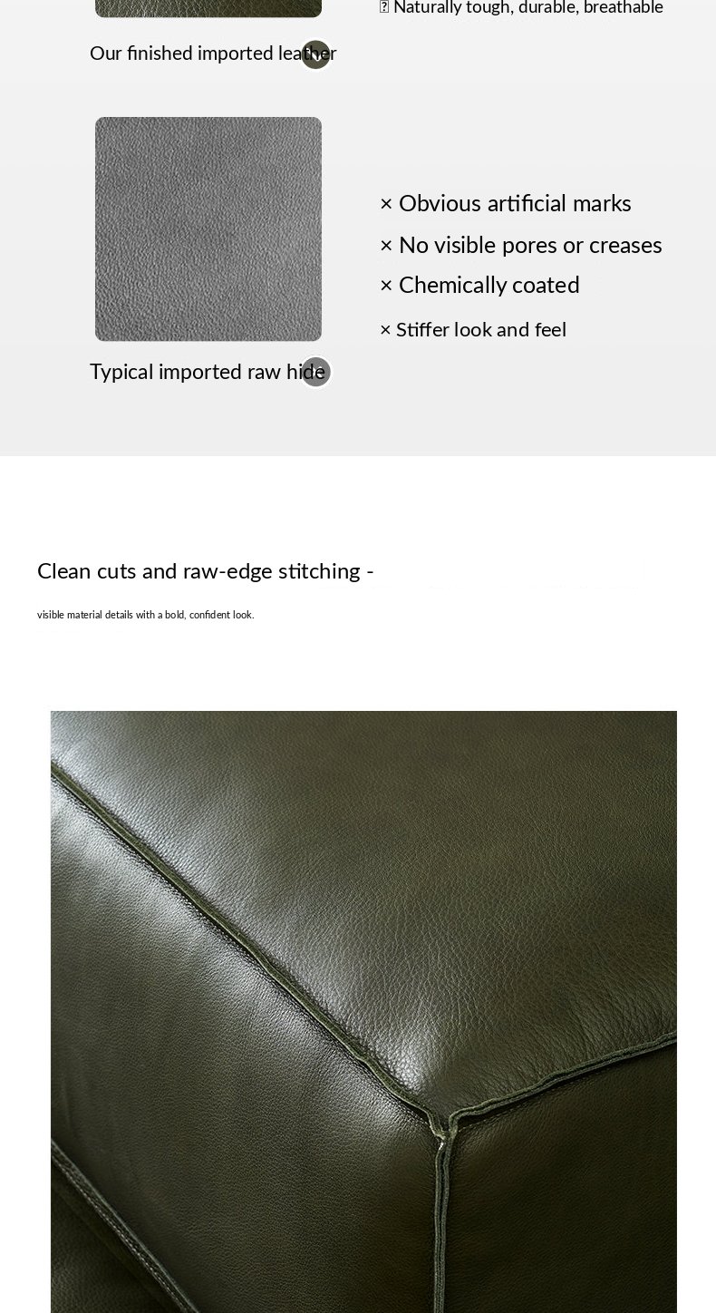 David Leather Ottoman – Vintage Green — image 21