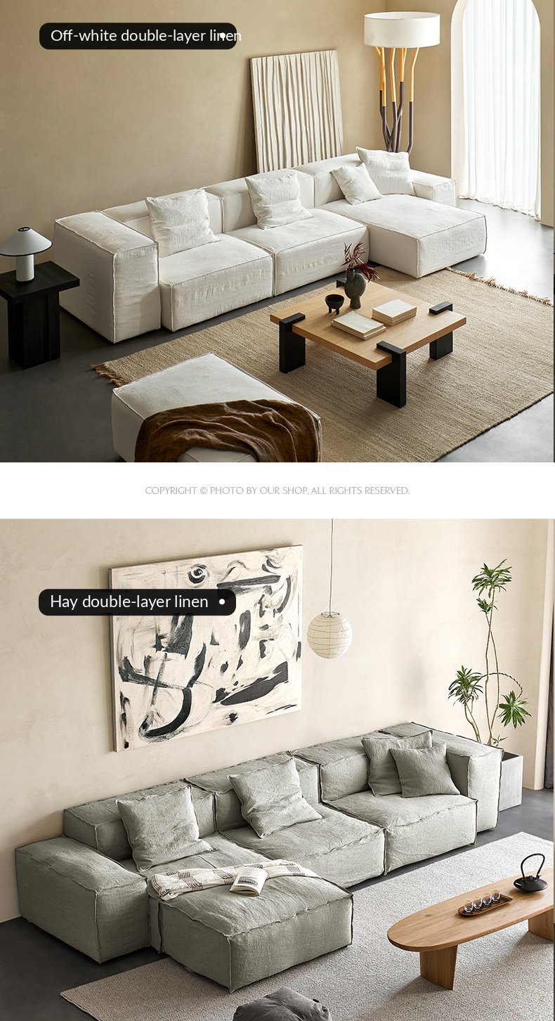 Bumia Leather Chaise Sofa – Moonlight White — image 27