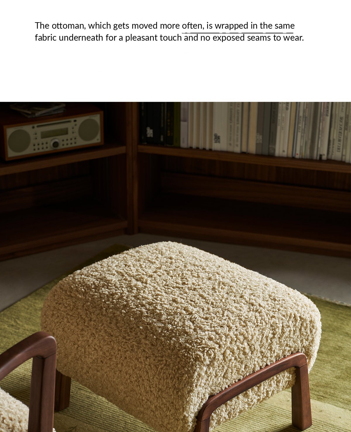 Black Walnut Ottoman – Beige Taupe — image 49