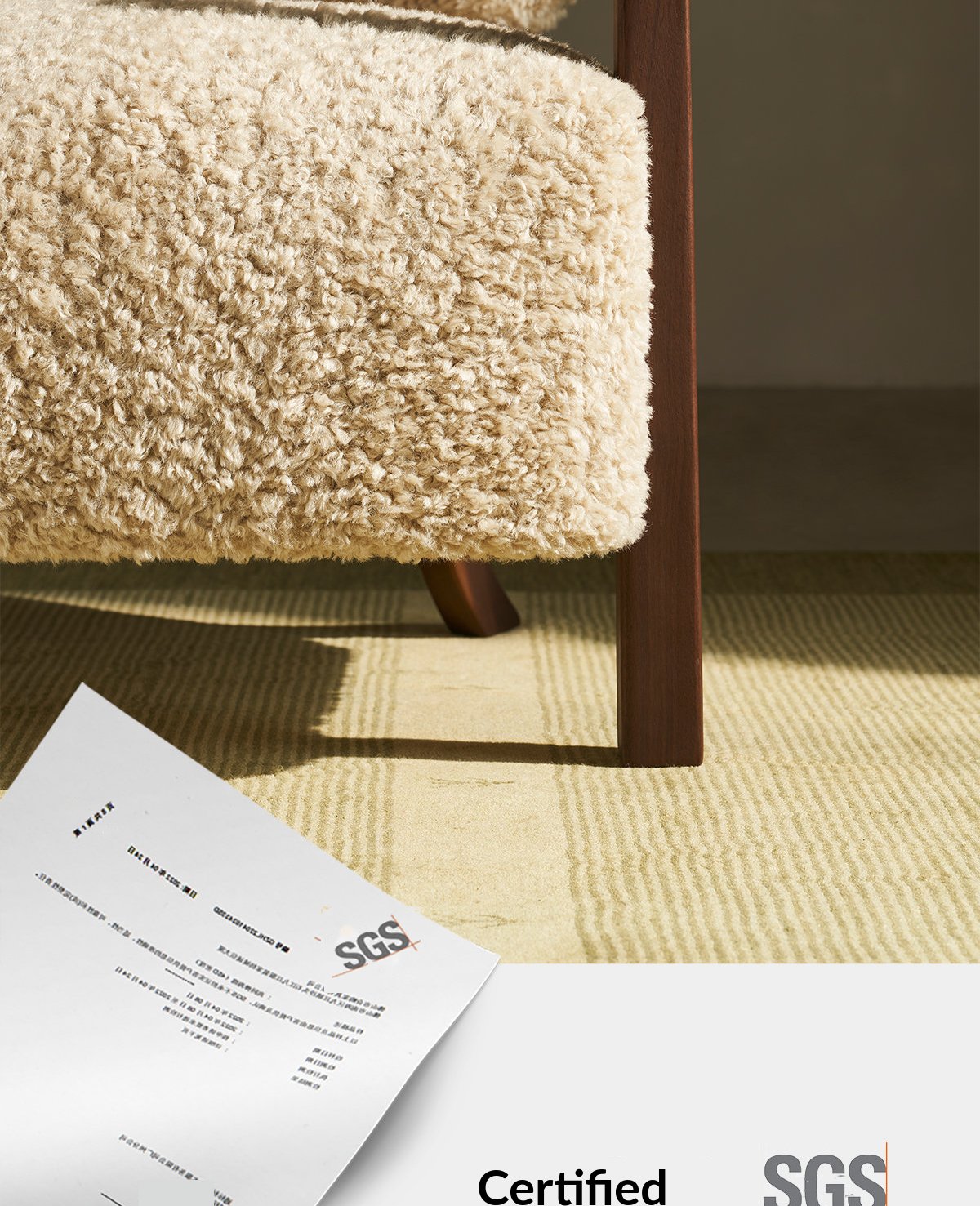 Black Walnut Ottoman – Beige Taupe — image 44